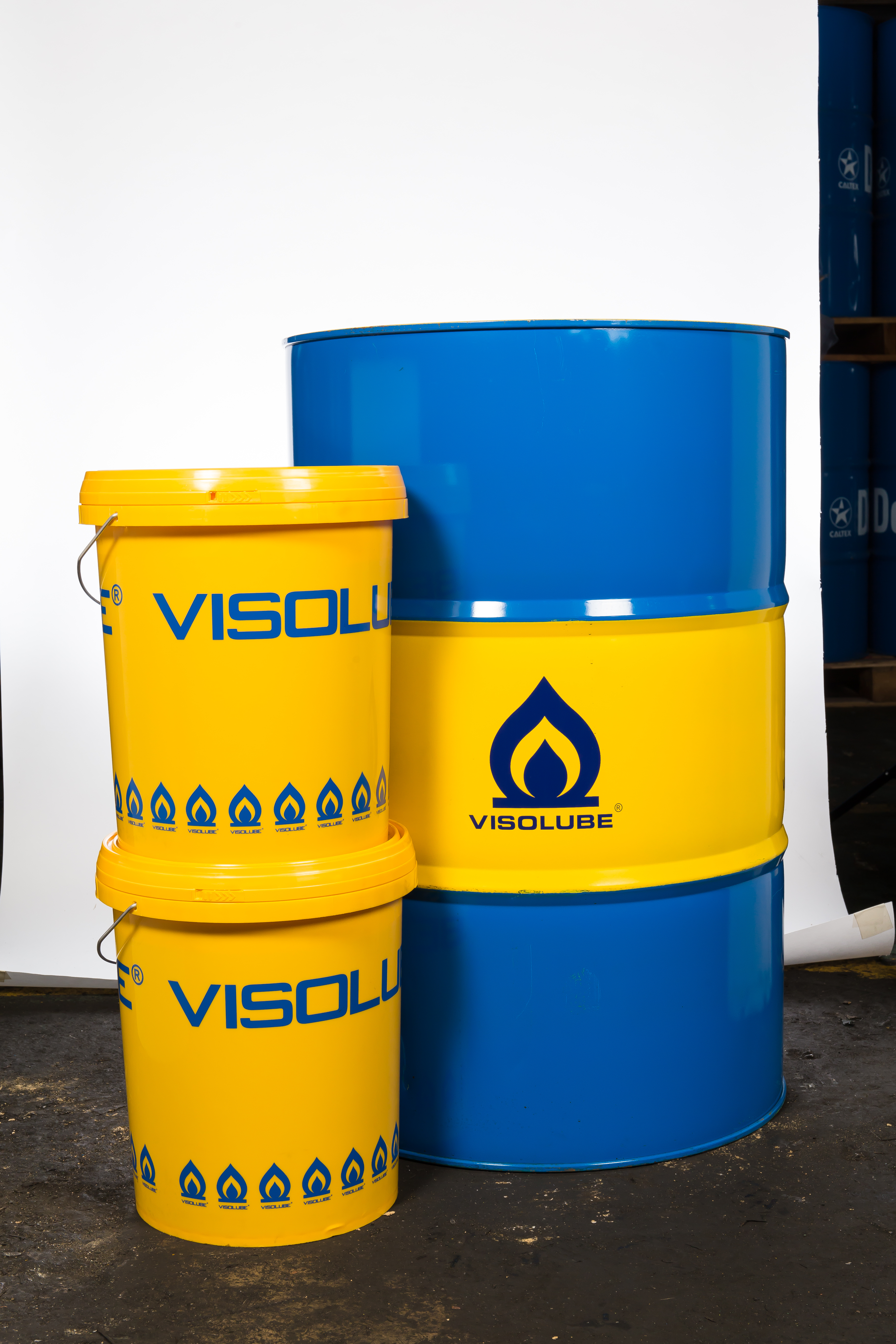 Visolube lubricant containers and drum
